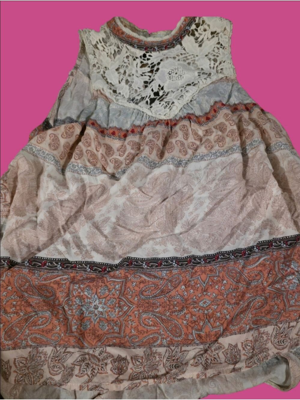 4/$67 Deal! O'Neill Beautiful Lacey Peach and Cream Top